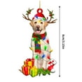 thumbnail image 3 of Christmas Ornament under $5! Xqxayjr Christmas Dog Ornament, Wooden Labrador with Santa Hat, Christmas Tree Decoration, Cute Pet Lover Gift, Hand Painted Festive Decor, 3 of 7