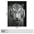 thumbnail image 4 of Creowell White Tiger Blue Eyes Black Background Throw Blanket for Couch Sofa Bed Office Travel Camping School - Long-Lasting Flannel Blanket for All Seasons 60x80in, 4 of 6
