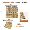 thumbnail image 4 of 10 PCS Interlocking Deck Tiles, 12" x 12" Square Checker Pattern Outdoor Flooring, Yellow Acacia Hardwood for Patio, Balcony & Poolside, 4 of 11