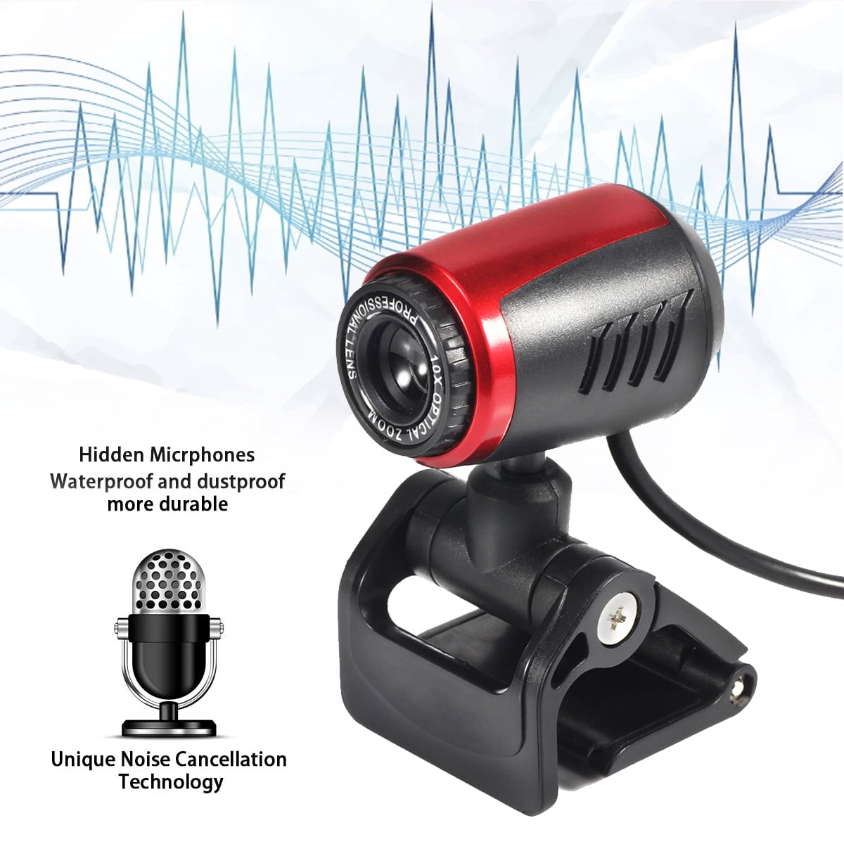 SHELLTON 1080P Webcam with Ring Light and Privacy Cover, Auto-Focus, Plug and Play, Web Camera for Online Learning, Zoom Meeting Skype Teams, PC Mac Laptop