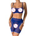 thumbnail image 3 of Gibobby Conjunto de lencería Sexy Conjuntos de Lencería Sexy para Mujer Brasier de Encaje Flores Sujetador Abierto Tanga G-String Thong Ropa Interior Pijama(Azul, XG), 3 of 5