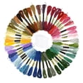 thumbnail image 1 of 50 Écheveaux de Fil à Broder - Fil à Broder Couleur Arc-en-Ciel, 8m/ Écheveau, 6 Brins, avec 10 Écheveaux, Polyester, 1 of 6