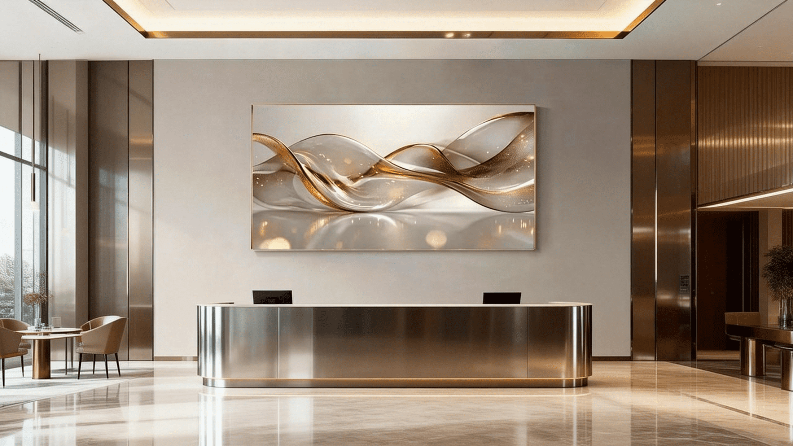 Modern Abstract Canvas Wall Art,Frameless Minimalist Decor, Elegant Metal Accents, Indoor Home Office Bedroom Restaurant Wall Hanging, Summer Winter Decor, Wall Decor