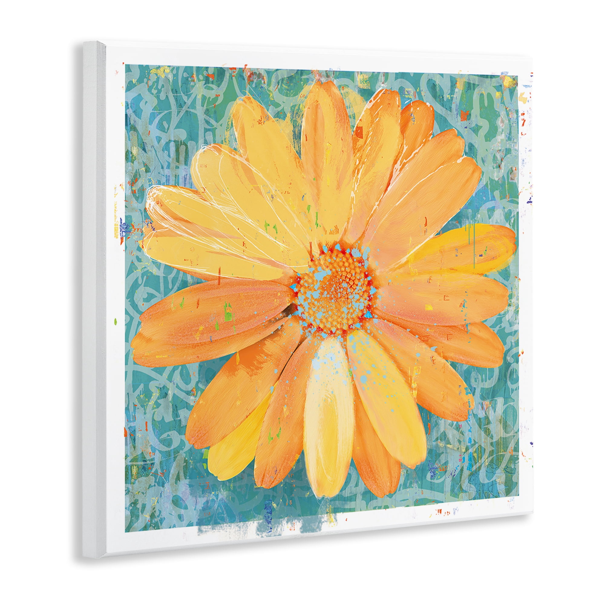 Stupell Industries Urban Daisy over Graffiti Wall Plaque Art, design by Porter Hastings