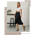 thumbnail image 4 of Nlife Women Ruffle Wrap Skirt Tie High Waist Boho Flowy High Low Hem Asymmetrical Midi Beach Skirt, 4 of 8