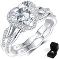 thumbnail image 1 of Moissanite Engagement Promise Ring, 2CT D Color VVS1 Heart Cut Gemstone, 925 Sterling Silver Infinity Knot Twist Wedding Anniversary Promise Gift with Certificate, Sizes 5-10, 1 of 3