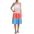 thumbnail image 2 of Time and Tru Women's Short Sleeve Woven V-Neck Dress, 2 of 5