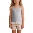 thumbnail image 2 of hengsof Girls Cute Ruffled Sleeveless Double Strap Tank Top, Daily Breathable Soft Layering Undershirt for 3-13 Years, 2 of 8