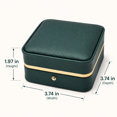 thumbnail image 2 of ABCISI PU Leather Bracelet Bangle Box, Blackish Green Jewelry Box Storage Case Organizer, Velvet Interior Bracelet Storage Holder, Ideal Gift for Women and Girls (3.74" x 3.74" x 1.97"), 2 of 7