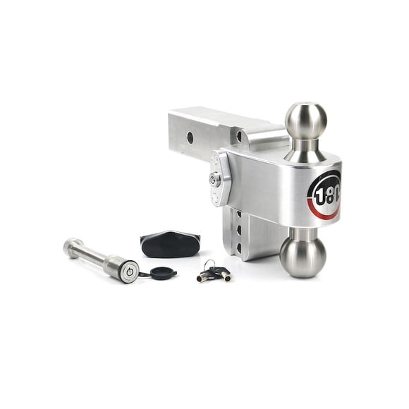Weigh Safe Trailer Hitch Ball Mount LTB4-2.5-KA 180 Degree; Fits 2-1/2 Inch Receiver; 18500 Gross Trailer Weight; Turnover; Adjustable; Non-Stowable; 4 Inch Drop/5 Inch Rise