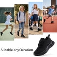 thumbnail image 5 of CZV Boys Girls Shoes Kids Sneakers with Non-Slip Breathable Lightweight Tennis Athletic Running Black Shoes for Little Kid & Big Kid, 5 of 8