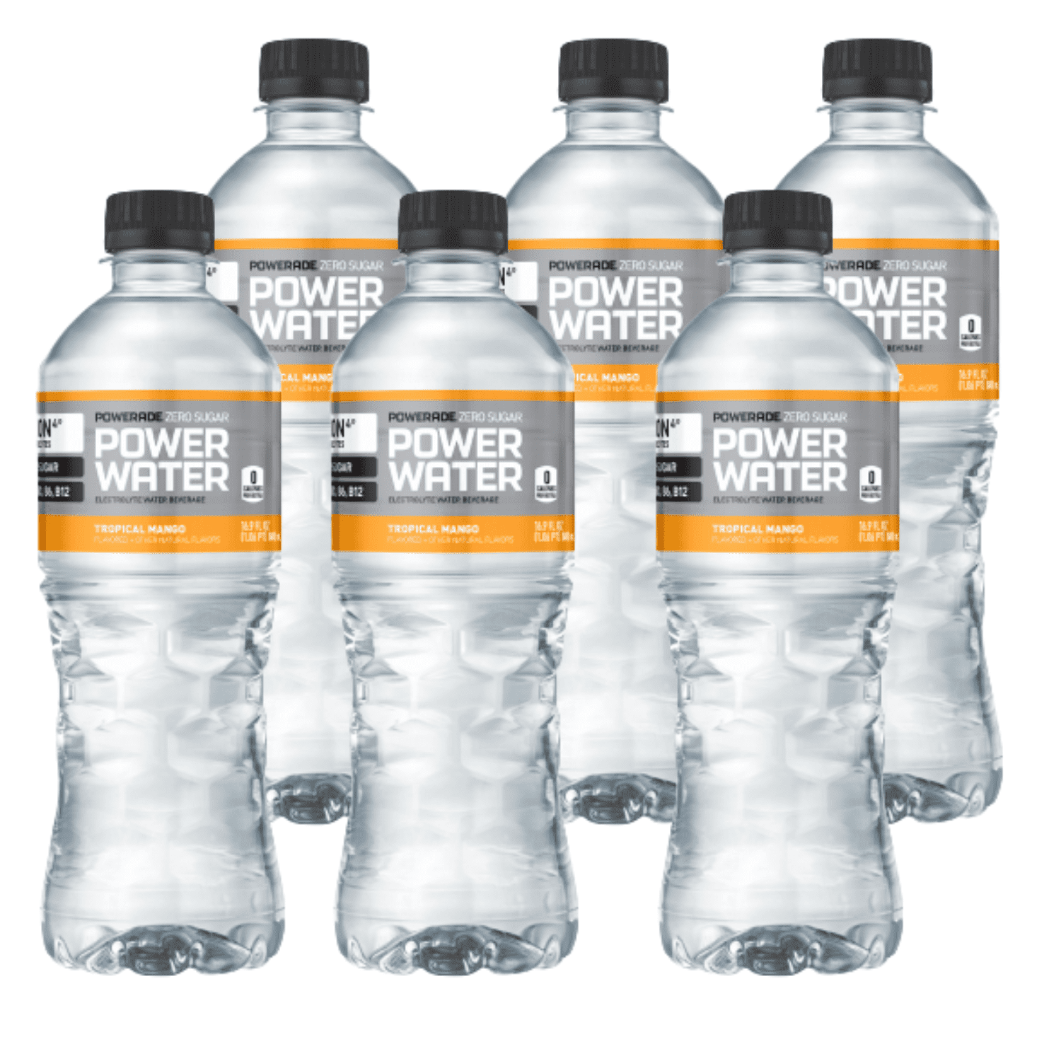 POWERADE Zero Sugar Power Water Tropical Mango Bottles, 20fl oz