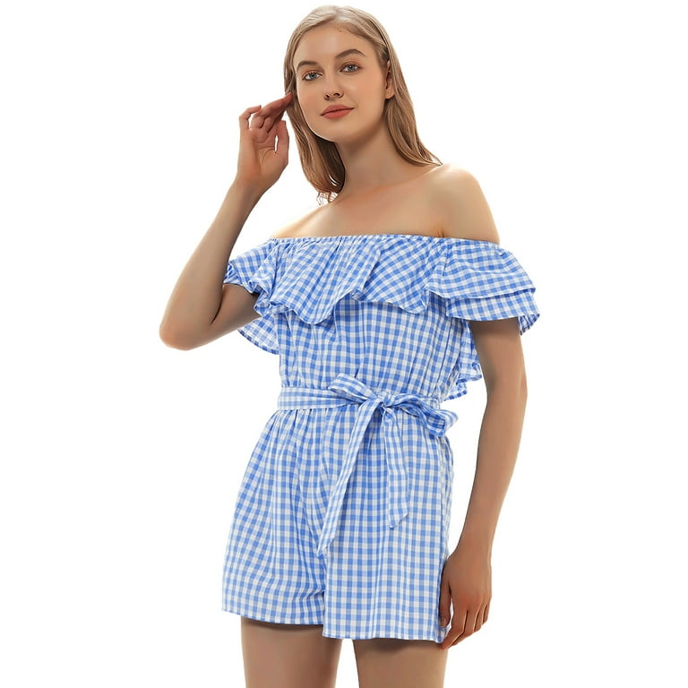 Off shoulder short romper online
