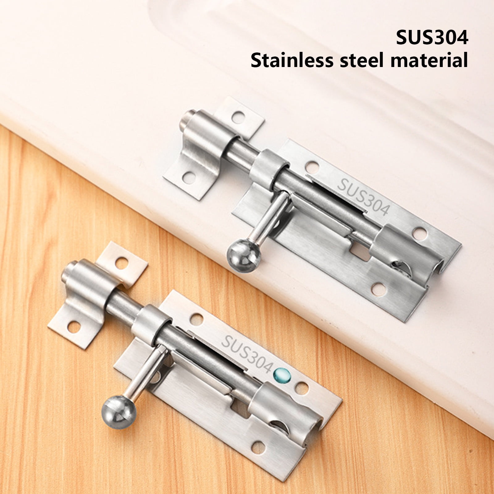 JilgTeok 4 Packs 304 Stainless Steel Barrel Door Slide Lock with Screws for Cabinets Fences Kennels Easy Installation