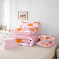 thumbnail image 6 of Homewish Playful Halloween Kawaii Ghost 7 Pieces Full Size Bedding Sets,Smiling Pumpkin Pattern Full Size Bed in a Bag,Blush Pink Orange,Pink Reversible, 6 of 8