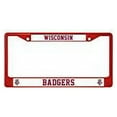 thumbnail image 2 of Wisconsin Badgers Red Painted Chrome Metal License Plate Frame, 2 of 2
