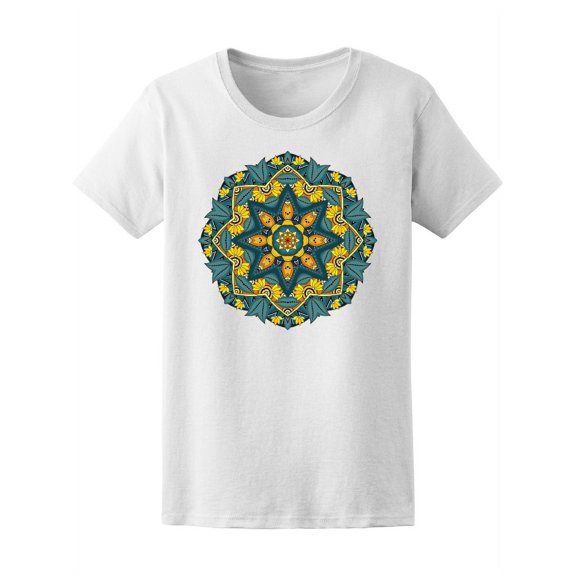 Beautiful Vibrant Colors Mandala T-Shirt Women -Image by Shutterstock, Female XX-Large
