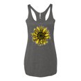thumbnail image 2 of Wild Bobby, Artsy Cheetah Leopard Print Sunflower, Fashion, Women Tri-Blend Racerback Tank Top, Premium Heather, Large, 2 of 3