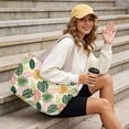 thumbnail image 4 of Pzuqiu Tropical Leaf Print Large Capacity Quilted Tote Bags for Women, Reversible Clear Shoulder Hobo Bag, Lightweight Carry On Handbag for Work Travel Shopping Everyday Use, 4 of 7