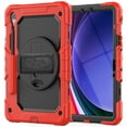 thumbnail image 7 of For Samsung Galaxy Tab S10 FE/S9 FE/S9 Case 11 inch, 360 Rotating Shockproof Cover with Stand, Screen Protector, Shoulder Strap (SM-X520/X510/X710), Red, 7 of 7