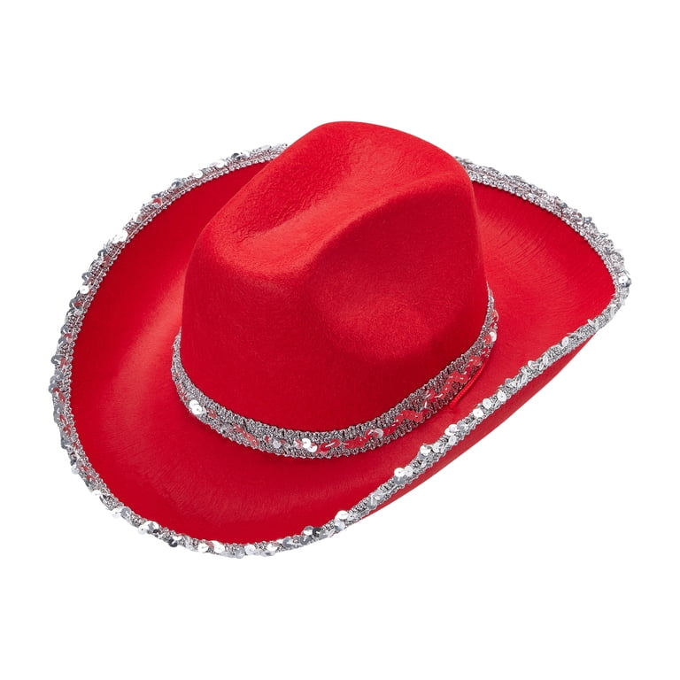 Women Rhinestone Cowboy Hats Sequined Wide Brim Western Hat 
