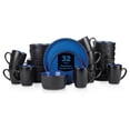 thumbnail image 1 of Stone Lain Albie Stoneware 32 Piece Dinnerware Set, Service for 8, Blue & Black, 1 of 11