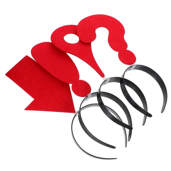 MLINS 4 Pcs Location Arrow Exclamation And Questions Mark Headband Creative Symbol Hair Bands For Halloween Carnival Party Costume Accessory