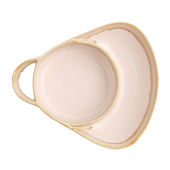 Retro Stoneware Bowls & Side Bowls Soup and Sandwich Plate Combo Ceramic with Handle Easy to Clean for Breakfast