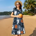 thumbnail image 4 of Vsdgher Robes Midi Maxi Décontractées d'Été 2025 pour Femmes, Manches Courtes, Col Rond, Robe de Plage, 4 of 6