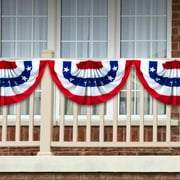 G128 -1.5x3 Ft (1pk) Fourth of July Patriotic Decorations, American Fan Flags for Outdoor Patriotic Bunting