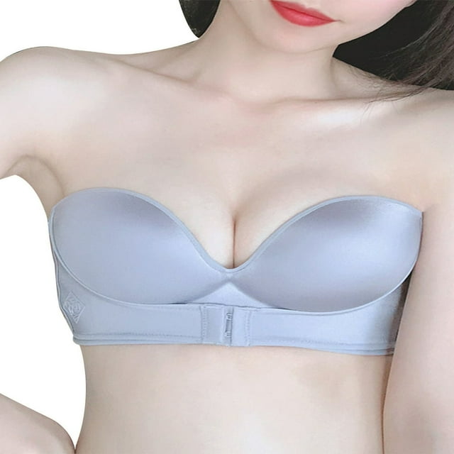 Push Up Strapless Bras for Women Strapless Front Buckle Lift Bra Strapless Underwear Bras Non Slip Invisible Bra