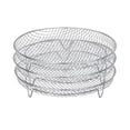 thumbnail image 1 of Hyasfey Universal Air Fryer Rack Rustproof Dishwasher Safe Stackable Three Layer Air Fryer Rack Stainless Steel Dehydrator Rack, 1 of 8