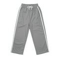 thumbnail image 5 of CAICJ98 Girls Cotton Sweatpants Side Striped Wide Leg Pants with Pockets Sports Trousers Girls Sweat Pants (Grey,9-10 Years), 5 of 7