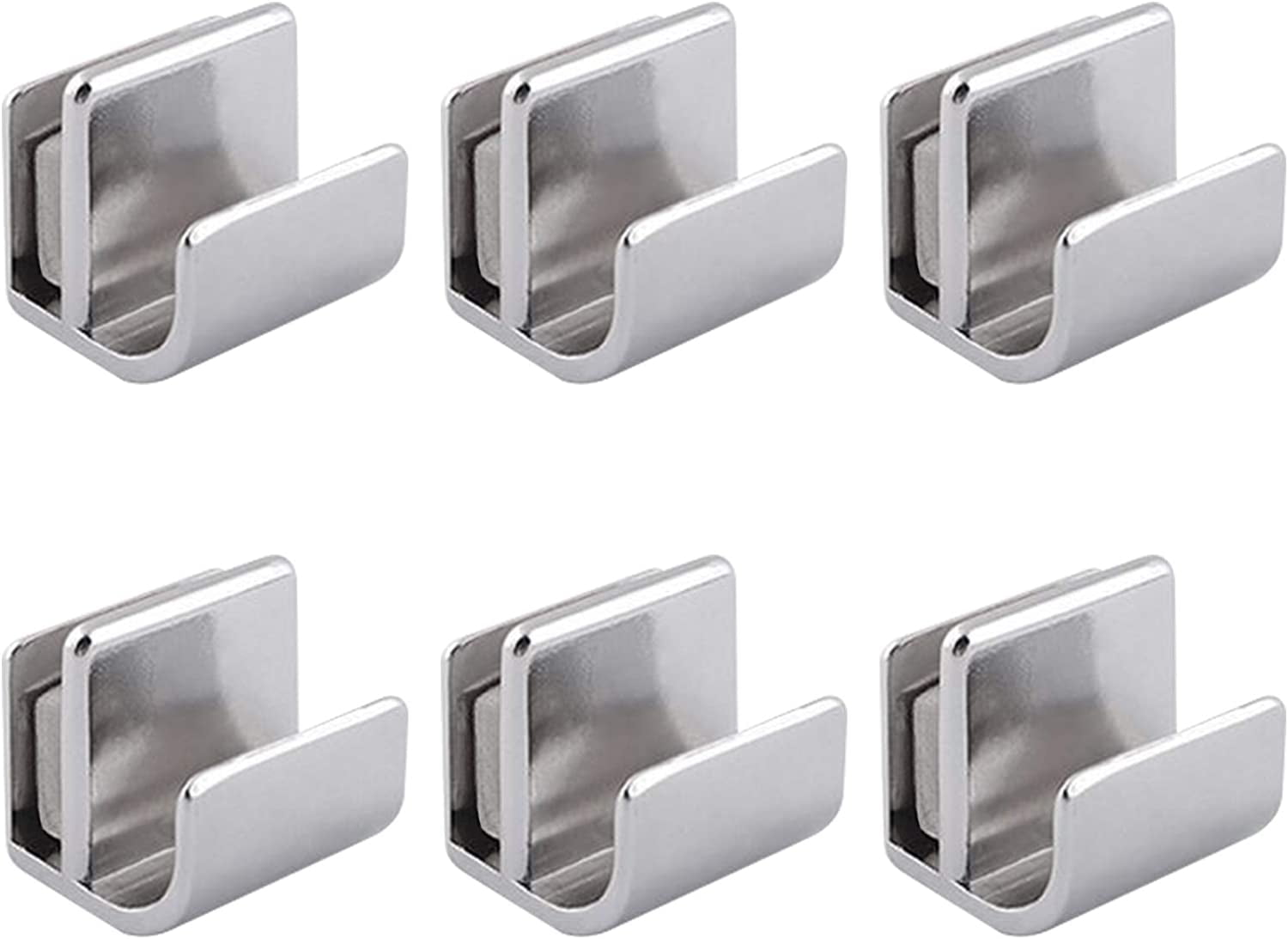 Glass Door Knob,6 Pcs Zinc Alloy No Drilling Door Clips Clamps Pulls
