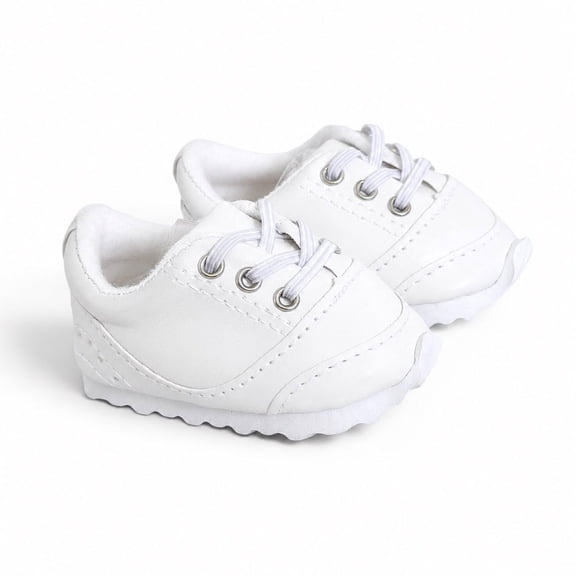 MBD® 18 Inch Doll Shoes- White Faux Leather Tennis Shoes for 18 Inch Dolls - Fits Kennedy and Friends Dolls