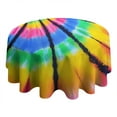 thumbnail image 4 of Colorful Rainbow Tie Dye Spiral Pattern Round Tablecloth 60"x60",Wrinkle Wipeable Table Cloth for Kitchen Dining Room Picnic Patio Party, 4 of 6