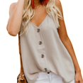 thumbnail image 1 of Shirt Women's Casual V Neck Spaghetti Strap Button Down Cami Blouses Tank Tops, 1 of 3