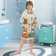thumbnail image 5 of FORMRS Niños Bathrobe Unisex Hooded Robe Soft Plush Pajamas Sleepwear, Size 7-9T, Beige Cats Reading, 5 of 7