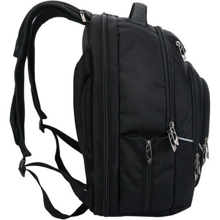 Swissdigital Design - Terabyte TSA-friendly Backpack with USB Charging port/RFID protection and fits up to 15.6" laptop - Black