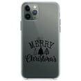 thumbnail image 1 of DistinctInk Clear Shockproof Hybrid Case for iPhone 12 / 12 PRO (6.1" Screen) - TPU Bumper Acrylic Back Tempered Glass Screen Protector - Merry Christmas Doodle Trees, 1 of 2