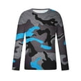 thumbnail image 5 of Azrian Men's Casual Pullover Long Sleeve Men's Camouflage Long Sleeved T-shirt Non Positioning Printing Long Sleeved Round Neck Pullover Casual Sports T-shirt Top, 5 of 5