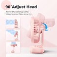 thumbnail image 5 of Ventilador de mesa silencioso, pequeño ventilador de escritorio USB con 4 velocidades de viento, se puede ajustar a 90 grados, ventilador inalámbrico, rosa, 5 of 5