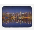 thumbnail image 1 of Landscape Bath Mat, Cityscape Scenery of New York City at Midnight Usa Ocean Reflection Coast Photo, Non-Slip Plush Mat Bathroom Kitchen Laundry Room Decor, 29.5 X 17.5 Inches, Multicolor, Ambesonne, 1 of 2