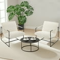 thumbnail image 1 of Sillón de Acento Moderno para Sala - Tapizado en Pana Beige con Estructura Metálica Negra y Cojín de Espuma de Alta Resiliencia - Funda Removible y Lavable para Dormitorio, Estudio o Sala de Estar, 1 of 7
