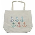 thumbnail image 1 of Nautical Shopping Bag, Colorful Anchors with Ropes Abstract Hand Drawn Marine Elements Maritime, Eco-Friendly Reusable Bag for Groceries Beach and More, 15.5" X 14.5", Cream, by Ambesonne, 1 of 2