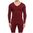 thumbnail image 4 of snilers&nbsp;Big and Tall Men's Thermal Underwear Set Two-Pieces Base Layer Thick Solid Color Winter Warm Thermal Shirts & Bottom Set 2024 M-XXXXXL, 4 of 5