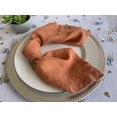 thumbnail image 2 of Servilletas De Lino -100% Lino Francés - Servilletas De Tela De Lino Puro Lavadas A La Piedra - Tamaño 18 Pulgadas X 18 Pulgadas - Juego De 4 (Naranja Rústico), 2 of 5