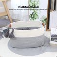 thumbnail image 4 of Cotton Rope Basket Woven Large Capacity Bedroom Multifunction Rope Woven Blanket Basket with Handle for Laundry Toy Organizing Desktop Cosmetic Storage Box, 4 of 7