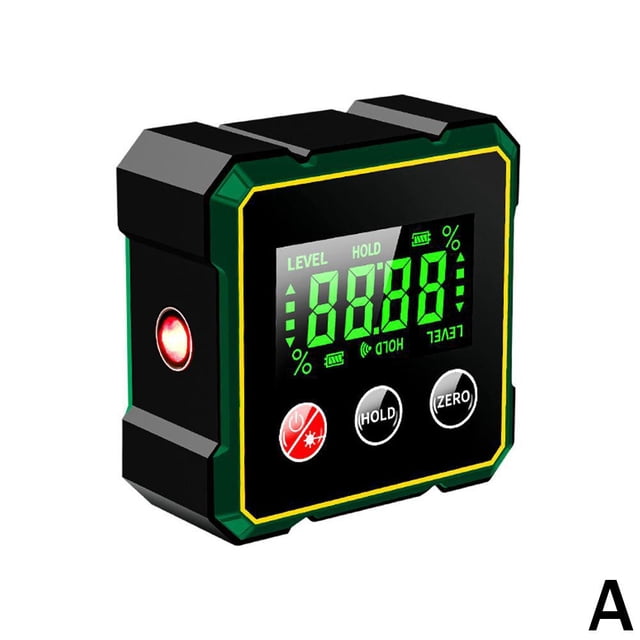 Digital Angle Finder with Electronic L- aser - 4-side Strong Magnetic Angle Gauge, Cube Inclinometer with Backlight, Table Saw Miter Protractor, Woodworking Measuring Tool, Level Box for Hanging