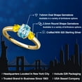 thumbnail image 2 of Gem Stone King 18K Yellow Gold Plated Silver Blue Zircon and Yellow Sapphire Engagement Ring for Women | 1.57 Cttw | Oval 7X5MM | Gemstone Birthstone | Size 7, 2 of 6
